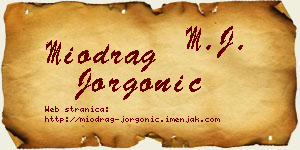 Miodrag Jorgonić vizit kartica